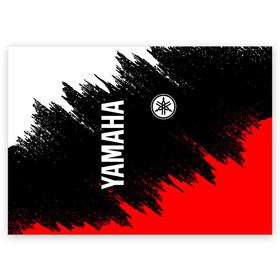 Поздравительная открытка с принтом YAMAHA | ЯМАХА в Новосибирске, 100% бумага | плотность бумаги 280 г/м2, матовая, на обратной стороне линовка и место для марки
 | auto | logo | moto | motor | symbol | yamaha | авто | автомобиль | гонки | знак | лого | логотип | логотипы | марка | машина | мото | мотоцикл | мотоциклы | символ | символы | ямаха