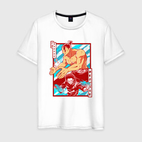 Мужская футболка хлопок с принтом МАГИЧЕСКАЯ БИТВА SUKUNA в Новосибирске, 100% хлопок | прямой крой, круглый вырез горловины, длина до линии бедер, слегка спущенное плечо. | anime | japan | japanese | jujutsu | jujutsu kaisen | kaisen | sukuna | аниме | двуликий призрак | иероглифы | инумаки | итадори | итадори юдзи | магическая битва | нобара | панда | рёмен | рёмен сукуна | сатору | сукуна | юдзи