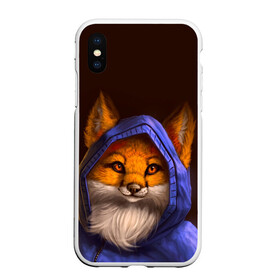 Чехол для iPhone XS Max матовый с принтом Лисенок в капюшоне в Новосибирске, Силикон | Область печати: задняя сторона чехла, без боковых панелей | fox | foxy | животное | звери | лиса | лисенок | лисичка | милая | рыжая | фокс