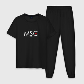 Мужская пижама хлопок с принтом MSCside collection | MSC (2021) в Новосибирске, 100% хлопок | брюки и футболка прямого кроя, без карманов, на брюках мягкая резинка на поясе и по низу штанин
 | 0x000000123 | moscow | moscow side | mscside | москва