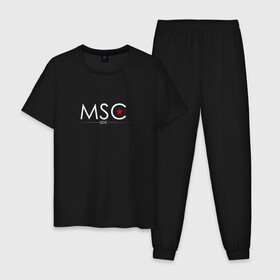 Мужская пижама хлопок с принтом MSCside collection | MSC (2021) в Новосибирске, 100% хлопок | брюки и футболка прямого кроя, без карманов, на брюках мягкая резинка на поясе и по низу штанин
 | Тематика изображения на принте: 0x000000123 | moscow | moscow side | mscside | москва