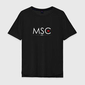 Мужская футболка хлопок Oversize с принтом MSCside collection | MSC (2021) в Новосибирске, 100% хлопок | свободный крой, круглый ворот, “спинка” длиннее передней части | 0x000000123 | moscow | moscow side | mscside | москва