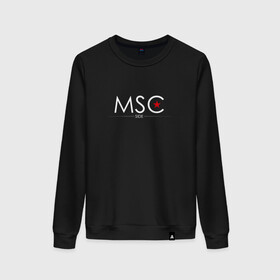 Женский свитшот хлопок с принтом MSCside collection | MSC (2021) в Новосибирске, 100% хлопок | прямой крой, круглый вырез, на манжетах и по низу широкая трикотажная резинка  | Тематика изображения на принте: 0x000000123 | moscow | moscow side | mscside | москва