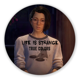 Коврик для мышки круглый с принтом life is strange true colors в Новосибирске, резина и полиэстер | круглая форма, изображение наносится на всю лицевую часть | game | life is strange:true colors | арт | графика | игры