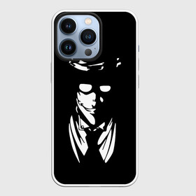 Чехол для iPhone 13 Pro с принтом Черно белый Алукард в Новосибирске,  |  | alucard | alukard | anime | blood | dracula | hellsing | integra | japan | manga | seras | tepes | vampire | victoria | vlad | алукард | аниме | вампир | виктория | влад | граф | дракула | интегра | клыки | кровь | манга | монстр | серас | хел