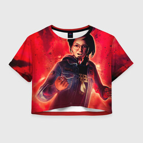 Женская футболка Crop-top 3D с принтом Red в Новосибирске, 100% полиэстер | круглая горловина, длина футболки до линии талии, рукава с отворотами | game | life is strange:true colors | арт | графика | игры