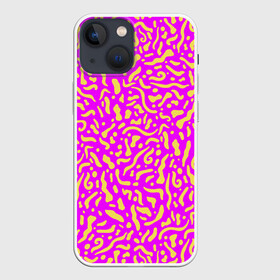 Чехол для iPhone 13 mini с принтом Абстрактные узоры в Новосибирске,  |  | abstract | military | neon | pattern | pink | purple | texture | абстракция | бактерии | волны | восточные | гламур | желтые узоры | камуфляж | кудрявые | милитари | нежные | неоновые | орнамент | паттерн | пятна | резьба