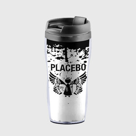 Термокружка-непроливайка с принтом placebo в Новосибирске, внутренняя часть — пищевой пластик, наружная часть — прозрачный пластик, между ними — полиграфическая вставка с рисунком | объем — 350 мл, герметичная крышка | Тематика изображения на принте: black eyed | black market music | every you every me | nancy boy | placebo | placebo interview | placebo live | placebo nancy | pure morning | running up that hill | special k | taste in men | where is my mind | without you i’m nothing