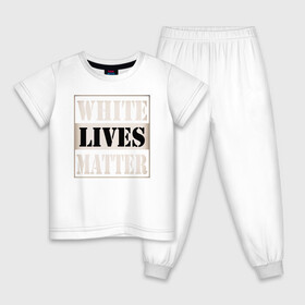 Детская пижама хлопок с принтом White lives matters в Новосибирске, 100% хлопок |  брюки и футболка прямого кроя, без карманов, на брюках мягкая резинка на поясе и по низу штанин
 | black lives matters | blm | white lives matters | wlm | трамп