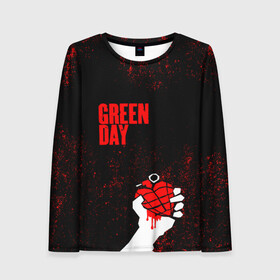 Женский лонгслив 3D с принтом green day в Новосибирске, 100% полиэстер | длинные рукава, круглый вырез горловины, полуприлегающий силуэт | american idiot | boulevard of broke | day | green | green day | green day hits | green day lyrics | green day mix | green day music video | green day official | green day songs | green day videos | greenday | music | music video | official | warner record