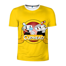 Мужская футболка 3D спортивная с принтом CUPHEAD КАПХЕД в Новосибирске, 100% полиэстер с улучшенными характеристиками | приталенный силуэт, круглая горловина, широкие плечи, сужается к линии бедра | cuphead | боссы | игра | капхед