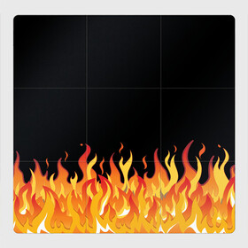 Магнитный плакат 3Х3 с принтом ОГОНЬ И НИЧЕГО ЛИШНЕГО в Новосибирске, Полимерный материал с магнитным слоем | 9 деталей размером 9*9 см | blaze | cs go | csgo | блазе | блейз | вектор | кс го | ксго | на черном фоне | нечего лишнего | огонь | пламя | языки пламени