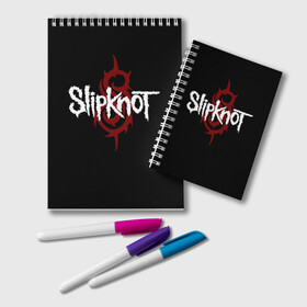 Блокнот с принтом Slipknot Надпись в Новосибирске, 100% бумага | 48 листов, плотность листов — 60 г/м2, плотность картонной обложки — 250 г/м2. Листы скреплены удобной пружинной спиралью. Цвет линий — светло-серый
 | metal | music | rock | slipknot | логотип | металл | музыка | надпись | пентаграмма | рок | слипкнот | узор | цифры