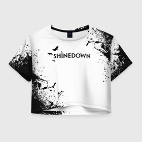 Женская футболка Crop-top 3D с принтом shinedown в Новосибирске, 100% полиэстер | круглая горловина, длина футболки до линии талии, рукава с отворотами | 45 shinedown | atlantic | atlantic records | brent smith | cut the cord | get up shinedown | music video | official video | rock | shinedown | shinedown (musical group) | shinedown devil | sound of madness | state of my head | zach myers