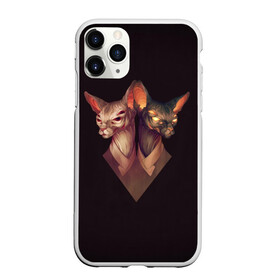 Чехол для iPhone 11 Pro матовый с принтом Mystical Sphinxes  в Новосибирске, Силикон |  | египет | коты | мистика | сфинксы | фараоны