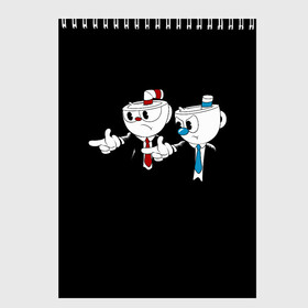 Скетчбук с принтом CUPHEAD PULP FICTION в Новосибирске, 100% бумага
 | 48 листов, плотность листов — 100 г/м2, плотность картонной обложки — 250 г/м2. Листы скреплены сверху удобной пружинной спиралью | Тематика изображения на принте: art | cartoon | cup | cuphead | devil | dice | fiction | game | king | mugman | pulp | the | арт | бос | босс | голова | демон | дьявол | игра | капхед | криминальное | магмен | мультик | мультфильм | платформер | чаша | чашка | человек | черт 