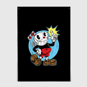 Постер с принтом CUPHEAD КАПХЕД в Новосибирске, 100% бумага
 | бумага, плотность 150 мг. Матовая, но за счет высокого коэффициента гладкости имеет небольшой блеск и дает на свету блики, но в отличии от глянцевой бумаги не покрыта лаком | art | cartoon | cup | cuphead | devil | dice | game | king | mugman | the | арт | бос | босс | голова | демон | дьявол | игра | капхед | магмен | мультик | мультфильм | платформер | чаша | чашка | человек | черт