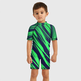 Детский купальный костюм 3D с принтом Абстрактный дизайн ,,Зелень
