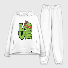 Женский костюм хлопок Oversize с принтом Love Turtles в Новосибирске,  |  | donatello | leonardo | michelangelo | ninja | pizza | raphael | turtles | донателло | животные | карате | комикс | комиксы | леонардо | микеланджело | мультфильм | мутант | мутанты | ниндзя | пицца | рафаэль | сплинтер | супергерой