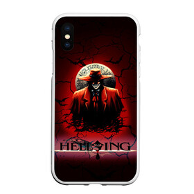 Чехол для iPhone XS Max матовый с принтом HELLSING SSS в Новосибирске, Силикон | Область печати: задняя сторона чехла, без боковых панелей | bats | cracked | hellsing film | hellsing lettering | hellsing print | helsing | red | van hellsing | ван хельсинг | красный | летучие мыши | надпись хельсинг | принт хельсинг | трещены | фильм хельсинг | хельсинг