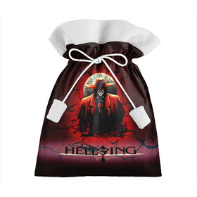 Подарочный 3D мешок с принтом HELLSING SSS в Новосибирске, 100% полиэстер | Размер: 29*39 см | bats | cracked | hellsing film | hellsing lettering | hellsing print | helsing | red | van hellsing | ван хельсинг | красный | летучие мыши | надпись хельсинг | принт хельсинг | трещены | фильм хельсинг | хельсинг