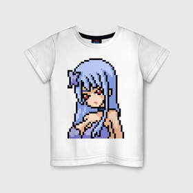 Детская футболка хлопок с принтом Pixel art anime girl в Новосибирске, 100% хлопок | круглый вырез горловины, полуприлегающий силуэт, длина до линии бедер | anime | art | girl | manga | pixel | аниме | арт | девушка | манга | пиксель