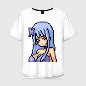 Мужская футболка хлопок Oversize с принтом Pixel art anime girl в Новосибирске, 100% хлопок | свободный крой, круглый ворот, “спинка” длиннее передней части | anime | art | girl | manga | pixel | аниме | арт | девушка | манга | пиксель