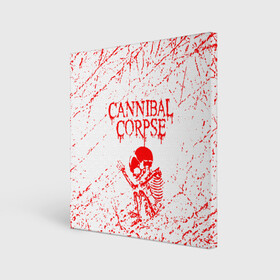 Холст квадратный с принтом cannibal corpse в Новосибирске, 100% ПВХ |  | cannibal | cannibal corpse | cannibal corpse butchered at birth | cannibal corpse eaten back to life | cannibal corpse hammer smashed face | corpse | death metal | металл | пластинки с металлическим лезвием | рок | труп каннибала