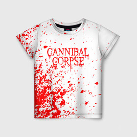 Детская футболка 3D с принтом cannibal corpse в Новосибирске, 100% гипоаллергенный полиэфир | прямой крой, круглый вырез горловины, длина до линии бедер, чуть спущенное плечо, ткань немного тянется | Тематика изображения на принте: cannibal | cannibal corpse | cannibal corpse butchered at birth | cannibal corpse eaten back to life | cannibal corpse hammer smashed face | corpse | death metal | металл | пластинки с металлическим лезвием | рок | труп каннибала