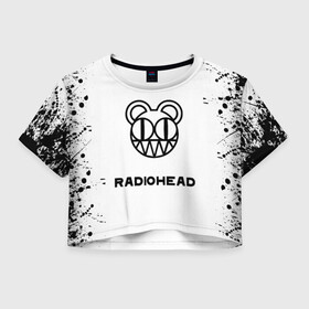 Женская футболка Crop-top 3D с принтом radiohead в Новосибирске, 100% полиэстер | круглая горловина, длина футболки до линии талии, рукава с отворотами | colin greenwood | dead air space | ed o’brien | eob | greenwood brothers | jnny | jonny and thom | jonny greenwood | nigel godrich | phil selway | radio head | radiohead | selway | thm yrk | tom yorke | xl | xl recordings | джонни гринвуд | колин гринвуд 