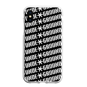 Чехол для iPhone XS Max матовый с принтом UNDERGROUND в Новосибирске, Силикон | Область печати: задняя сторона чехла, без боковых панелей | under | underground | андер | молодежное | пестрое | рэп | улица | хайп | хип хоп