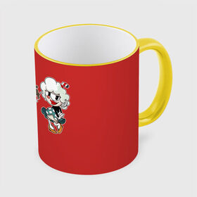 Кружка с принтом CUPHEAD в Новосибирске, керамика | ёмкость 330 мл | art | cartoon | cup | cuphead | devil | dice | game | king | love | lovers | mugman | the | арт | бос | босс | голова | демон | дьявол | игра | капхед | любовь | магмен | мультик | мультфильм | платформер | чаша | чашка | человек | черт