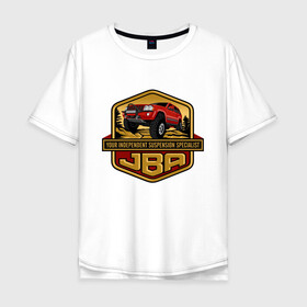 Мужская футболка хлопок Oversize с принтом Jeep JBA в Новосибирске, 100% хлопок | свободный крой, круглый ворот, “спинка” длиннее передней части | america | avto | car | v8 | машина | скорость | триал