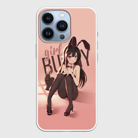 Чехол для iPhone 13 Pro с принтом Bunny Girl apricot в Новосибирске,  |  | Тематика изображения на принте: anime | aobuta | bunny | bunny girl | futaba | kaede | mai | nodoka | pfnds | rio | sakuta | shoko | аниме | анимэ | девочка зайка | зайка | каэдэ | комедия | маи | нодока | панда | рио | сакута | сёко | футаба | шоко