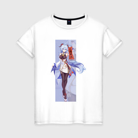 Женская футболка хлопок с принтом Гань Юй в Новосибирске, 100% хлопок | прямой крой, круглый вырез горловины, длина до линии бедер, слегка спущенное плечо | арт | боевая девушка | гань юй | коза | козочка | кокосовая козочка | милая девушка | рисунок