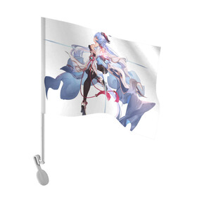 Флаг для автомобиля с принтом Красавица Гань Юй в Новосибирске, 100% полиэстер | Размер: 30*21 см | арт | боевая девушка | гань юй | коза | козочка | кокосовая козочка | милая девушка | рисунок