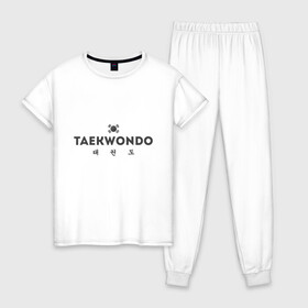 Женская пижама хлопок с принтом Тхэквондо | Taekwondo в Новосибирске, 100% хлопок | брюки и футболка прямого кроя, без карманов, на брюках мягкая резинка на поясе и по низу штанин | fightnerds | itf | lucky bro | taekwondo | tkd | ufc | wtf | боевые искусства | бокс | втф | единоборства | итф | каратэ | ката | корея | лаки бро | мма | мотивация | соревнования | спорт | таеквондо | тренировка | тхеквондо
