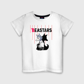 Детская футболка хлопок с принтом Легоси beastars в Новосибирске, 100% хлопок | круглый вырез горловины, полуприлегающий силуэт, длина до линии бедер | animals | beastars | legoshi | выдающиеся | звери | зверолюди | легоси