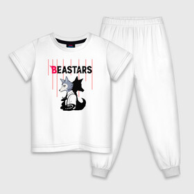 Детская пижама хлопок с принтом Легоси beastars в Новосибирске, 100% хлопок |  брюки и футболка прямого кроя, без карманов, на брюках мягкая резинка на поясе и по низу штанин
 | animals | beastars | legoshi | выдающиеся | звери | зверолюди | легоси