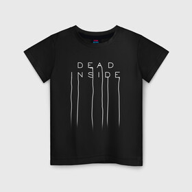 Детская футболка хлопок с принтом DEAD INSIDE в Новосибирске, 100% хлопок | круглый вырез горловины, полуприлегающий силуэт, длина до линии бедер | dead inside | dont open | гуль | дед инсайт | дединсайт | дэд инсайт | дэдинсайт | интроверт | кен канеки | мертв внутри | мертвый внутри