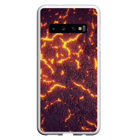 Чехол для Samsung Galaxy S10 с принтом Помпеи 3D в Новосибирске, Силикон | Область печати: задняя сторона чехла, без боковых панелей | Тематика изображения на принте: абстракция | вулкан | жар | земля | иззвержение | илюстрация | лава | текстура