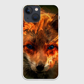 Чехол для iPhone 13 mini с принтом Огненная лиса в Новосибирске,  |  | fox | foxy | животное | звери | лиса | лисенок | лисичка | милая | рыжая | фокс