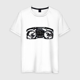 Мужская футболка хлопок с принтом Панель приборов суперкара в Новосибирске, 100% хлопок | прямой крой, круглый вырез горловины, длина до линии бедер, слегка спущенное плечо. | koenigsegg | гиперкар | панель приборов | приборы авто | суперкар