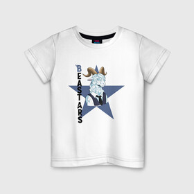 Детская футболка хлопок с принтом Пина beastars в Новосибирске, 100% хлопок | круглый вырез горловины, полуприлегающий силуэт, длина до линии бедер | animals | beastars | pina | выдающиеся | звери | зверолюди | пина
