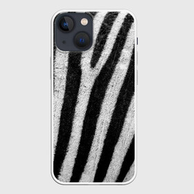 Чехол для iPhone 13 mini с принтом Зебра в Новосибирске,  |  | абстракция | африка | в полоску | зебра | окрас | черный и белый | шерсть