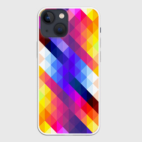 Чехол для iPhone 13 mini с принтом Пиксельная радуга в Новосибирске,  |  | аннотация | квадрат | пиксели | радуга | ромб | цвета