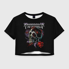 Женская футболка Crop-top 3D с принтом PAPA ROACH в Новосибирске, 100% полиэстер | круглая горловина, длина футболки до линии талии, рукава с отворотами | grange | hardcore | metal | music | papa roach | punk | rock | usa | музыка | панк | папа роуч | рок | сша