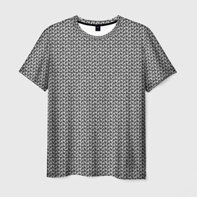 Мужская футболка 3D с принтом Кольчуга в Новосибирске, 100% полиэфир | прямой крой, круглый вырез горловины, длина до линии бедер | chainarmor | chainmail | броня | кольчуга | метал