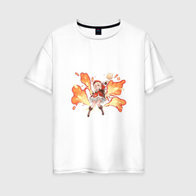 Женская футболка хлопок Oversize с принтом Взрывы Кли в Новосибирске, 100% хлопок | свободный крой, круглый ворот, спущенный рукав, длина до линии бедер
 | арт | боевая девушка | кли | милая девочка | милая девушка | рисунок
