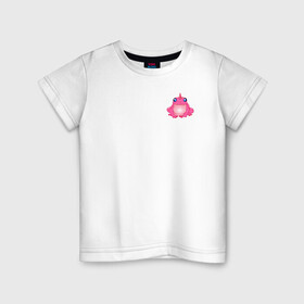Детская футболка хлопок с принтом Маленькая Розовая лягушка в Новосибирске, 100% хлопок | круглый вырез горловины, полуприлегающий силуэт, длина до линии бедер | единорог | животное | лягушка | персонаж | розовая лягушка